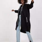 długa czarna bluza rozpinana