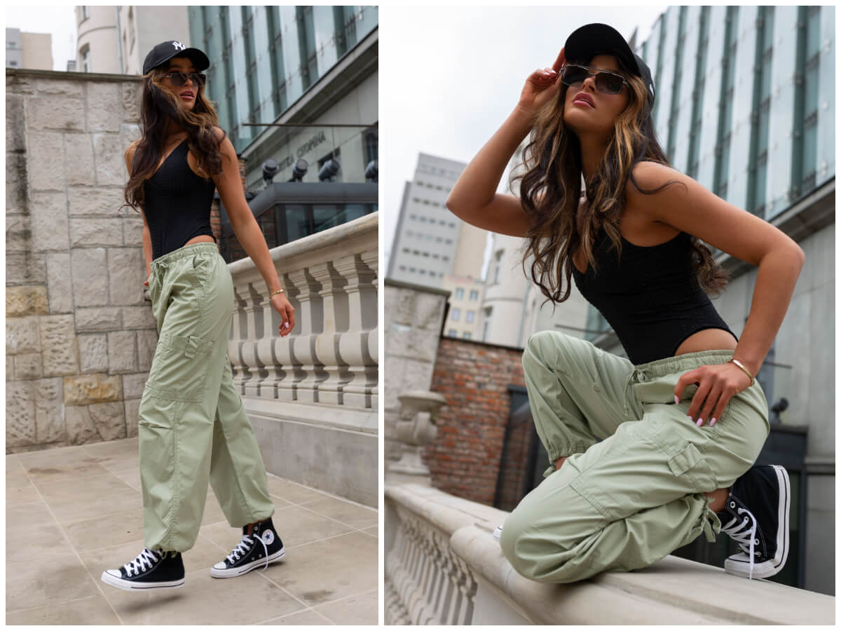 Modne spodnie spadochronowe damskie – letni hit streetwearu!